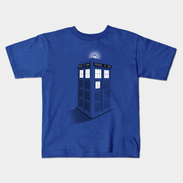 3D TARDIS Kids T-Shirt by SOULTHROW